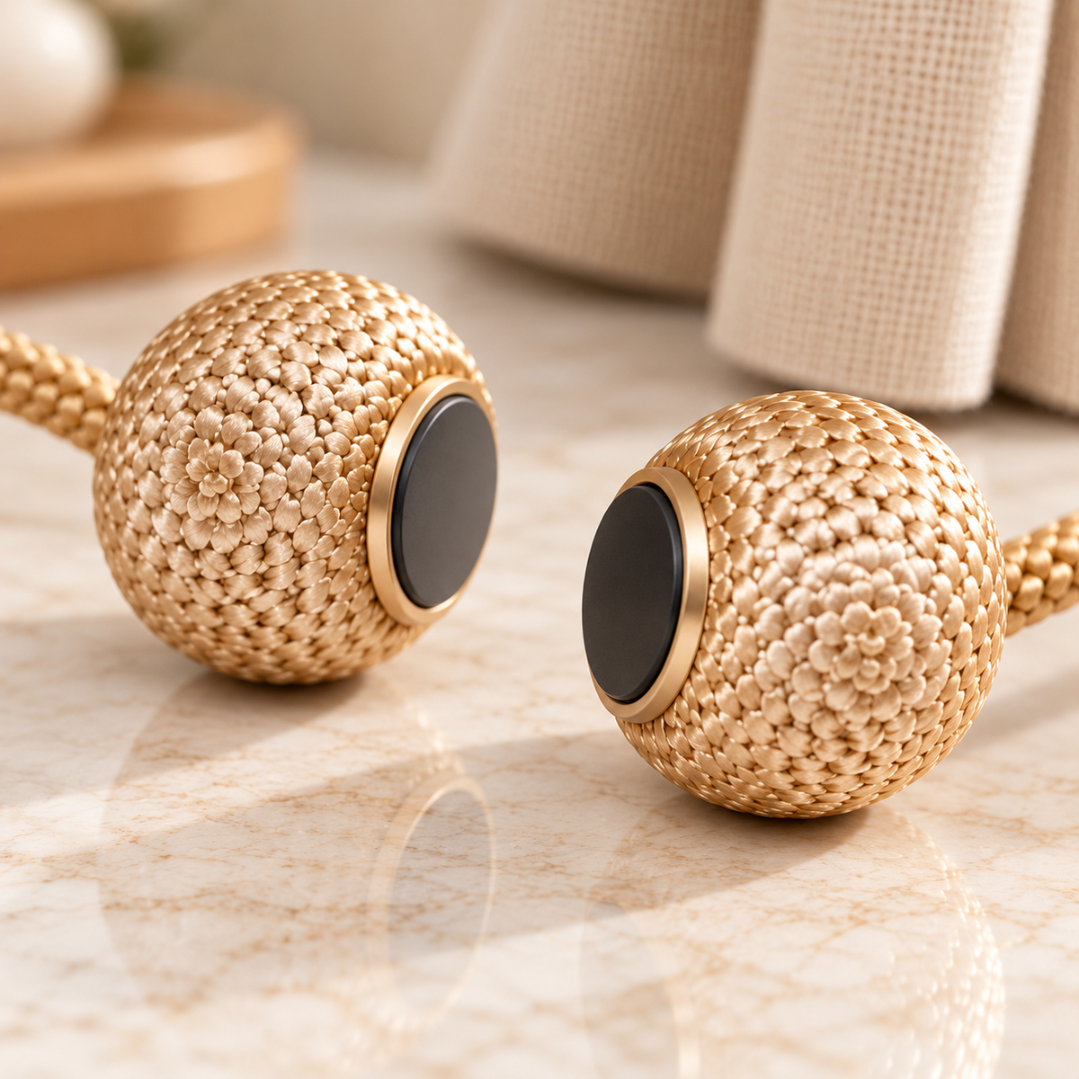 Gold Braided Magnetic Curtain Tieback