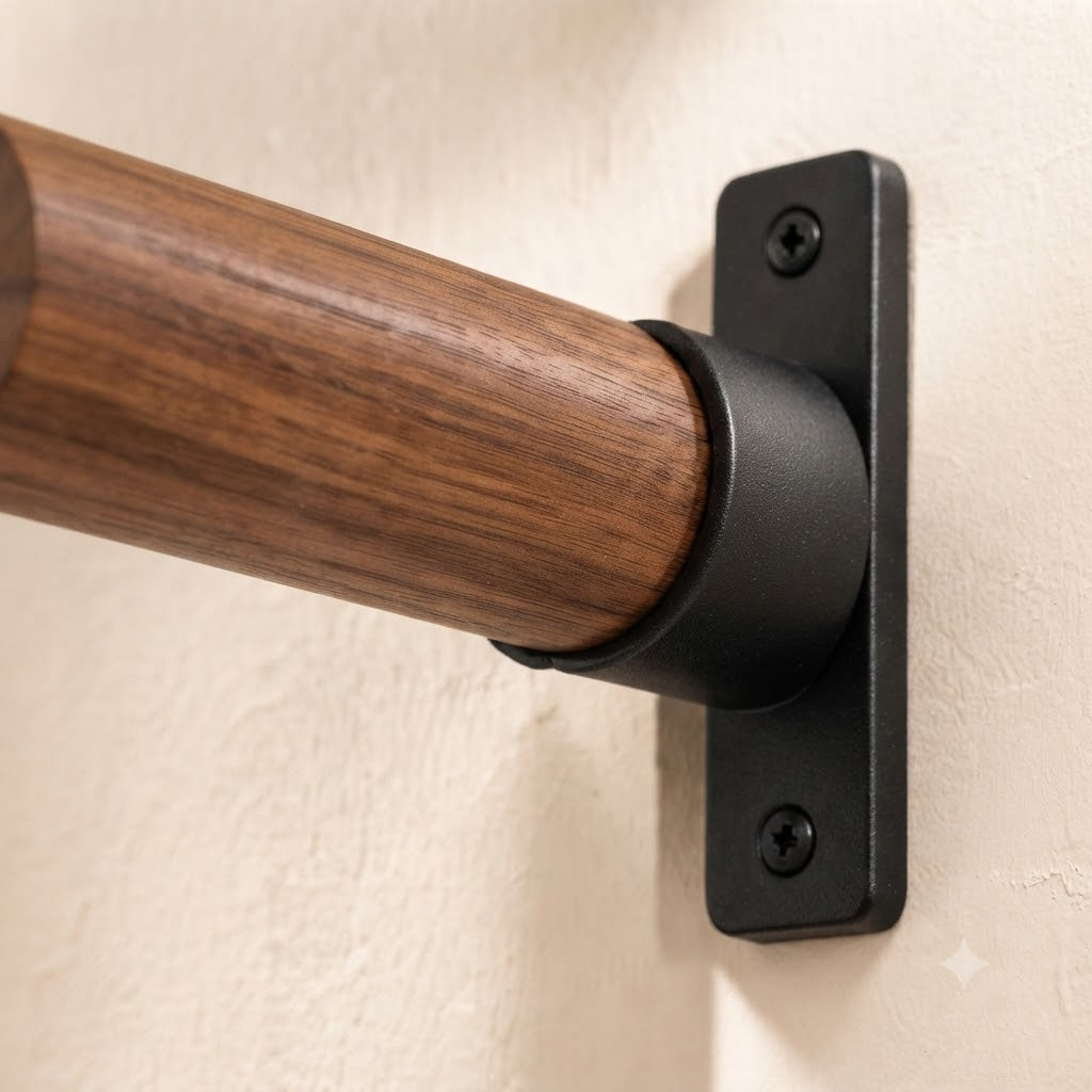 Matte Black Heavy-Duty Curtain Rod Wall Bracket