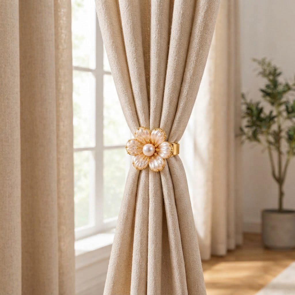 Gold Pearl Decorative Curtain Clip Tieback