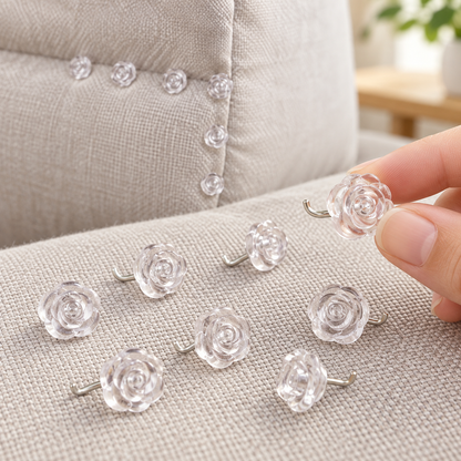 Clear Rose Upholstery Twist Pins for Sofa Covers