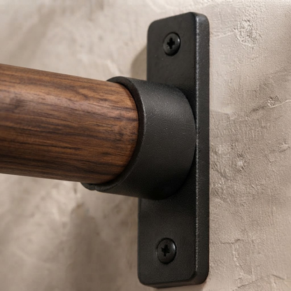 Matte Black Heavy-Duty Curtain Rod Wall Bracket
