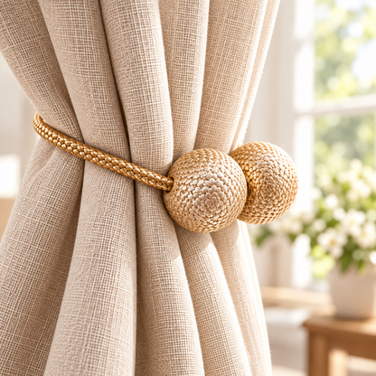Gold Braided Magnetic Curtain Tieback