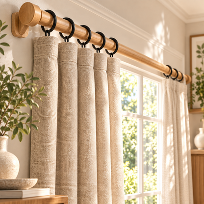 Matte Black Sliding Curtain Rings with Hanging Loops