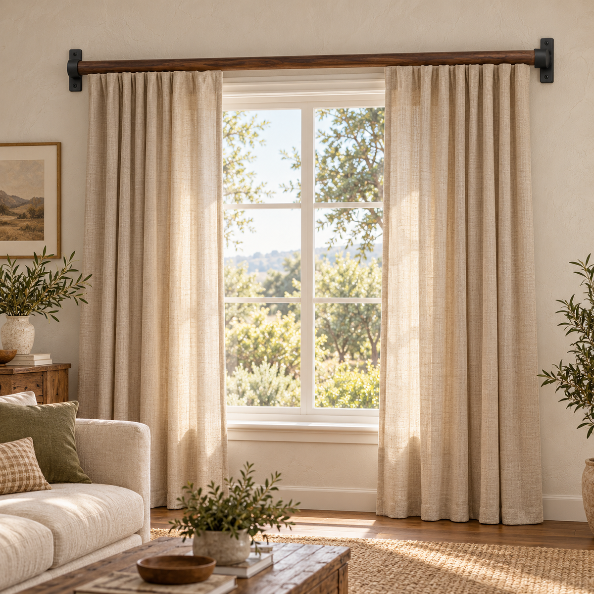 Matte Black Heavy-Duty Curtain Rod Wall Bracket